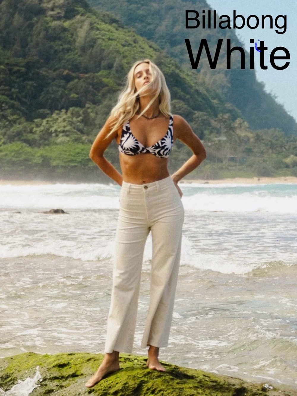 Billabong Surfer Y2k Free Fall High-Waist Jeans Pants - White beachcore
